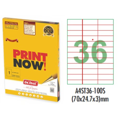 A4ST18-100S Size Chart (20 Pcs)