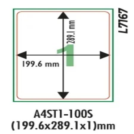 A4ST-1-100S Lable Paper 70 GSM (100 sheet)