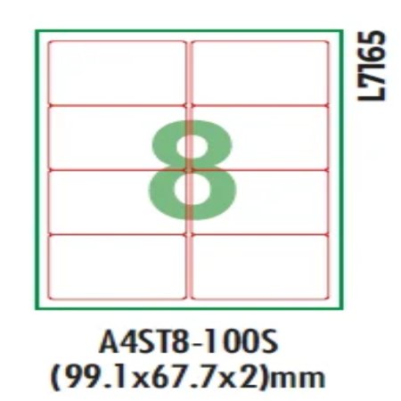 A4ST-8-100S Lable Paper 60 GSM (100 SHEET)