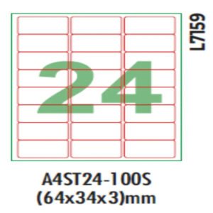 A4ST24-100S Lable Paper 60 GSM (100 Pcs)
