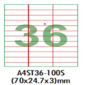 A4 Label Sheet 36 (Pack of 1) 100 SHEET