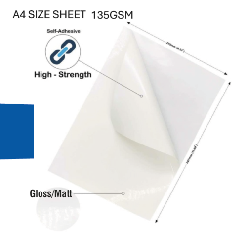 High Gloss Photo Label (Sticker) Paper, 135GSm, 40sheet