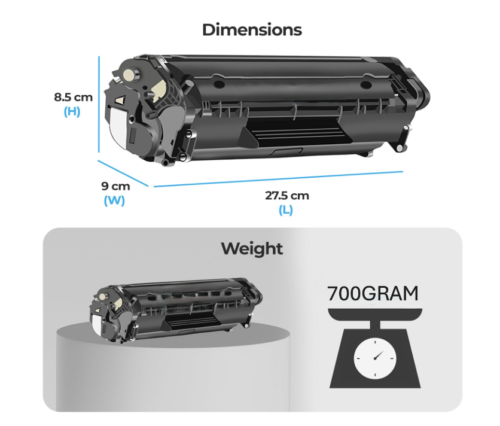 DESMAT Q2612A Replacement Toner Cartridge - Compatible with LaserJet Printer