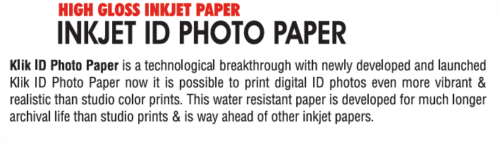 4X6 GLOSSY PHOTO PAPER 4RKLIK180-100S