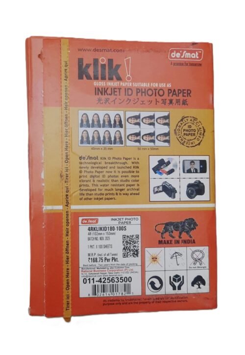 4X6 GLOSSY PHOTO PAPER 4RKLIK180-100S
