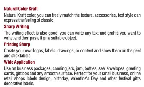 A4 SIZE  KRAFT LABEL PAPER  80 SHEET