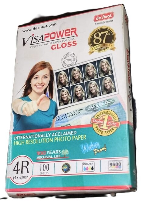 4X6 VISA GLOSSY PHOTO PAER 4R-VISA POWER -260-BP-100S